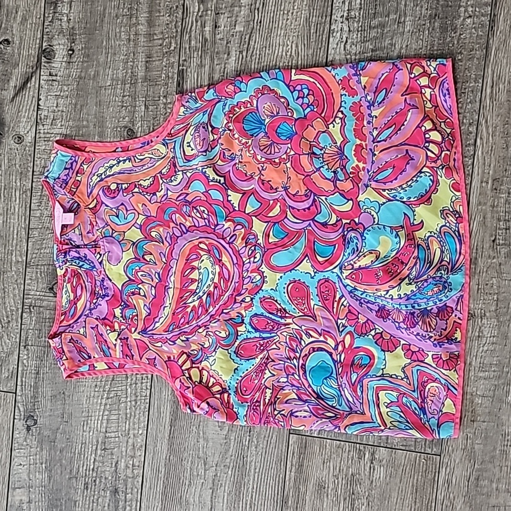 Lilly Pulitzer Lona Shell 100%Silk Sleeveless Top
